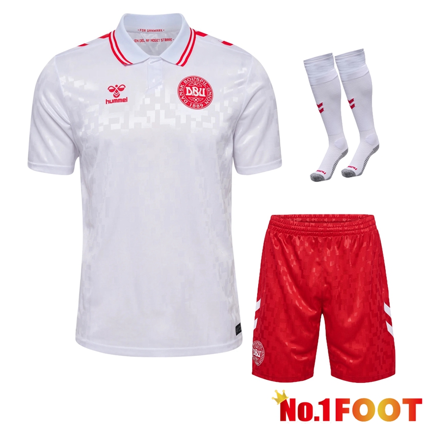 Denmark Away Soccer Jersey (Shorts + Socks) Kit 2024/2025