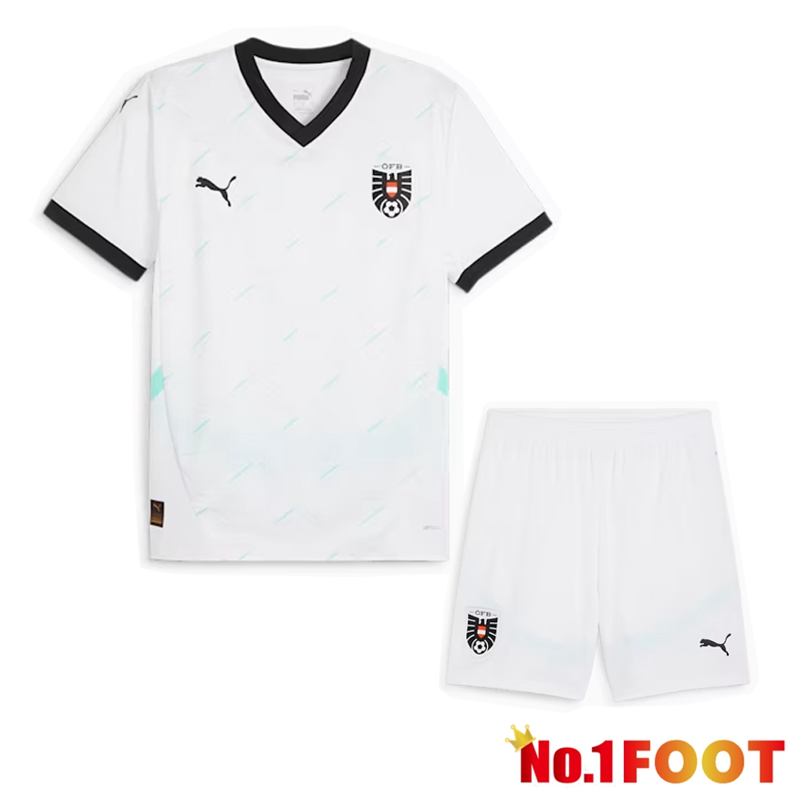 Austria Away Soccer Jersey + Shorts Kit 2024/2025