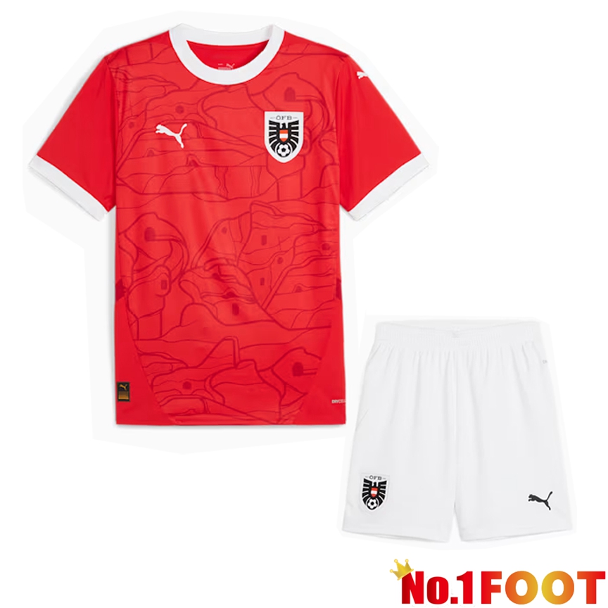 Austria Home Soccer Jersey + Shorts Kit 2024/2025