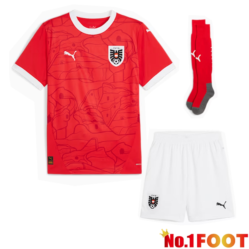 Austria Home Soccer Jersey (Shorts + Socks) Kit 2024/2025