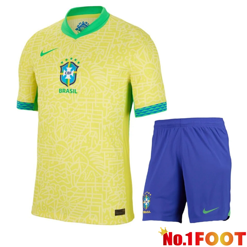 Brazil Home Soccer Jersey + Shorts Kit 2024/2025