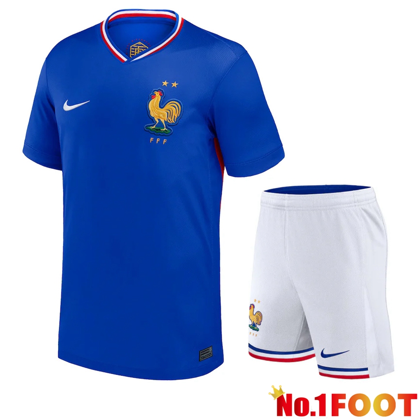 France Home Soccer Jersey + Shorts Kit 2024/2025