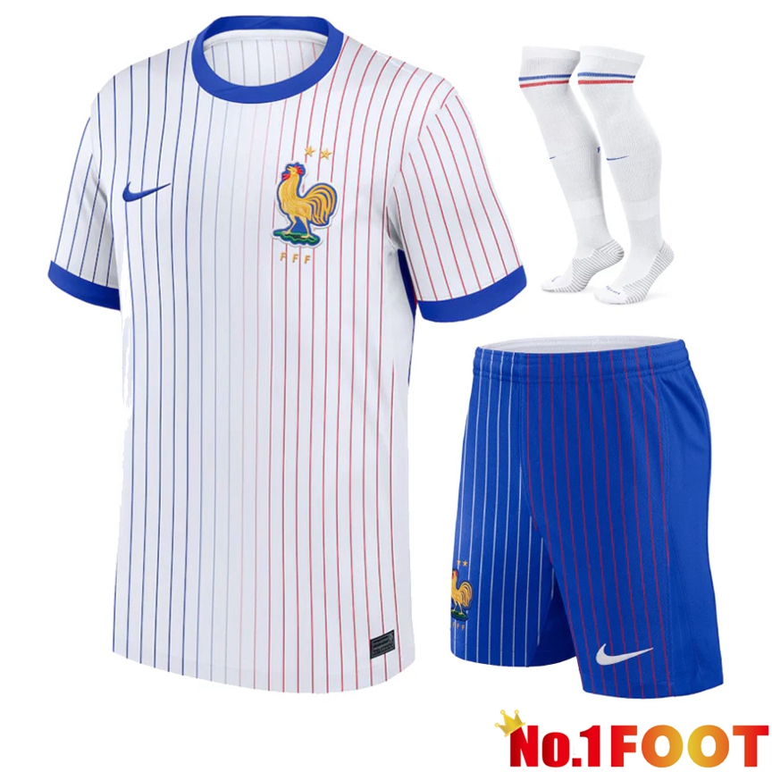 France Away Soccer Jersey (Shorts + Socks) Kit UEFA Euro 2024