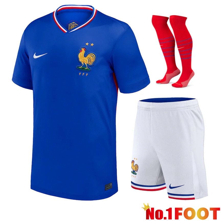 France Home Soccer Jersey (Shorts + Socks) Kit 2024/2025