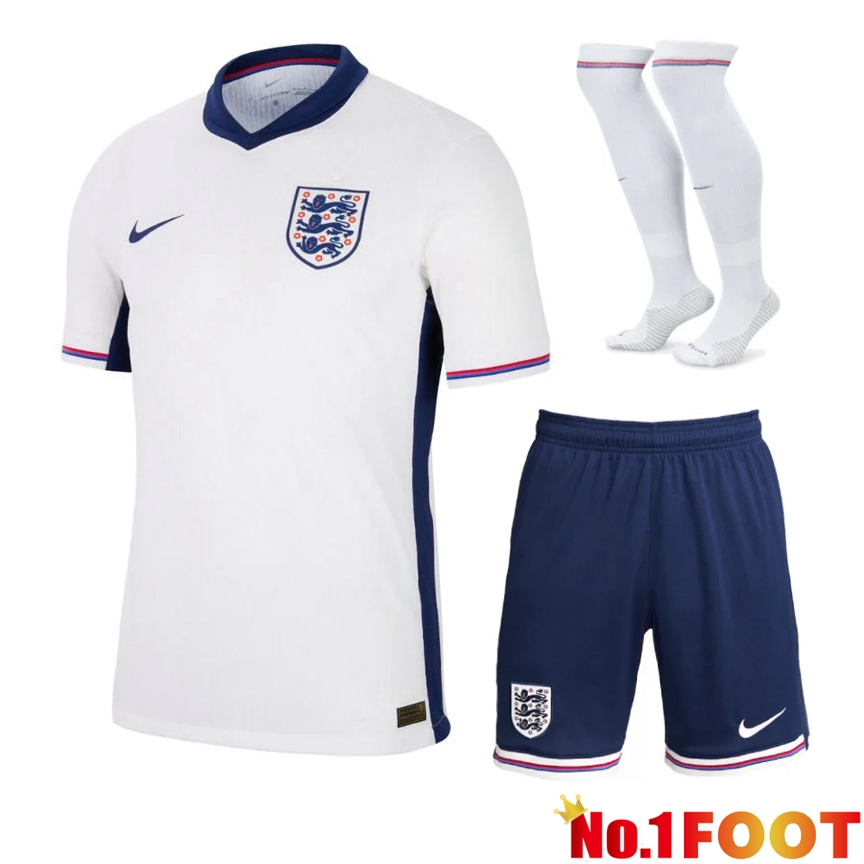 England Home Soccer Jersey (Shorts + Socks) Kit 2024/2025