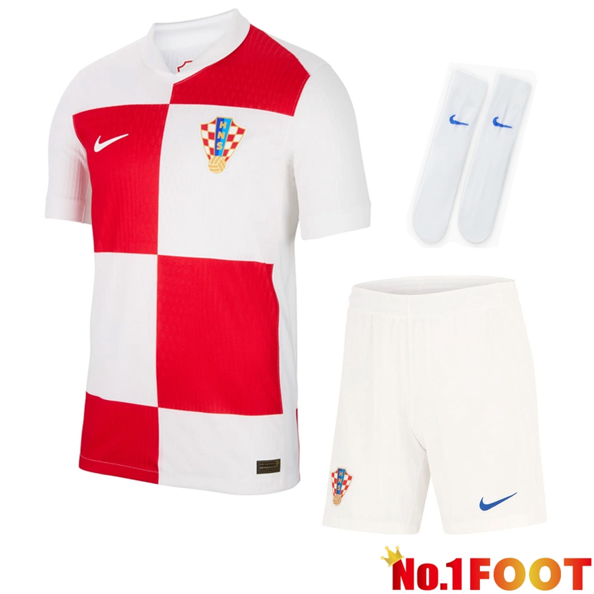 Croatia Home Soccer Jersey (Shorts + Socks) Kit 2024/2025