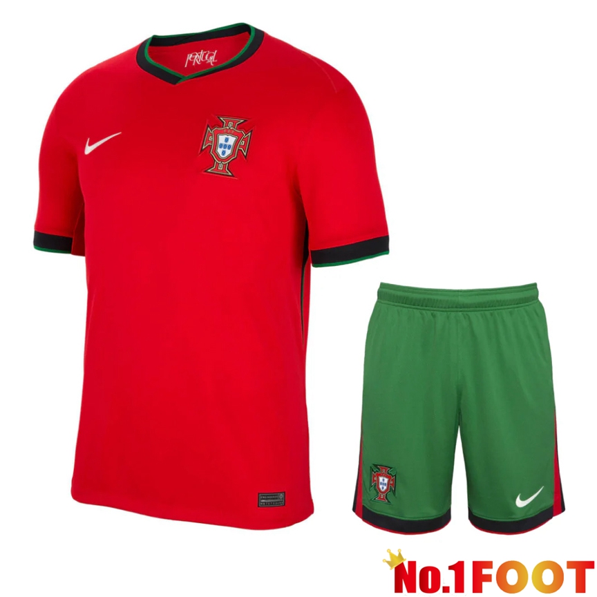 Portugal Home Soccer Jersey + Shorts Kit 2024/2025