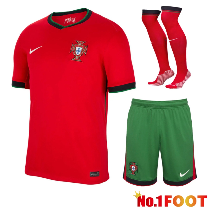 Portugal Home Soccer Jersey (Shorts + Socks) Kit 2024/2025