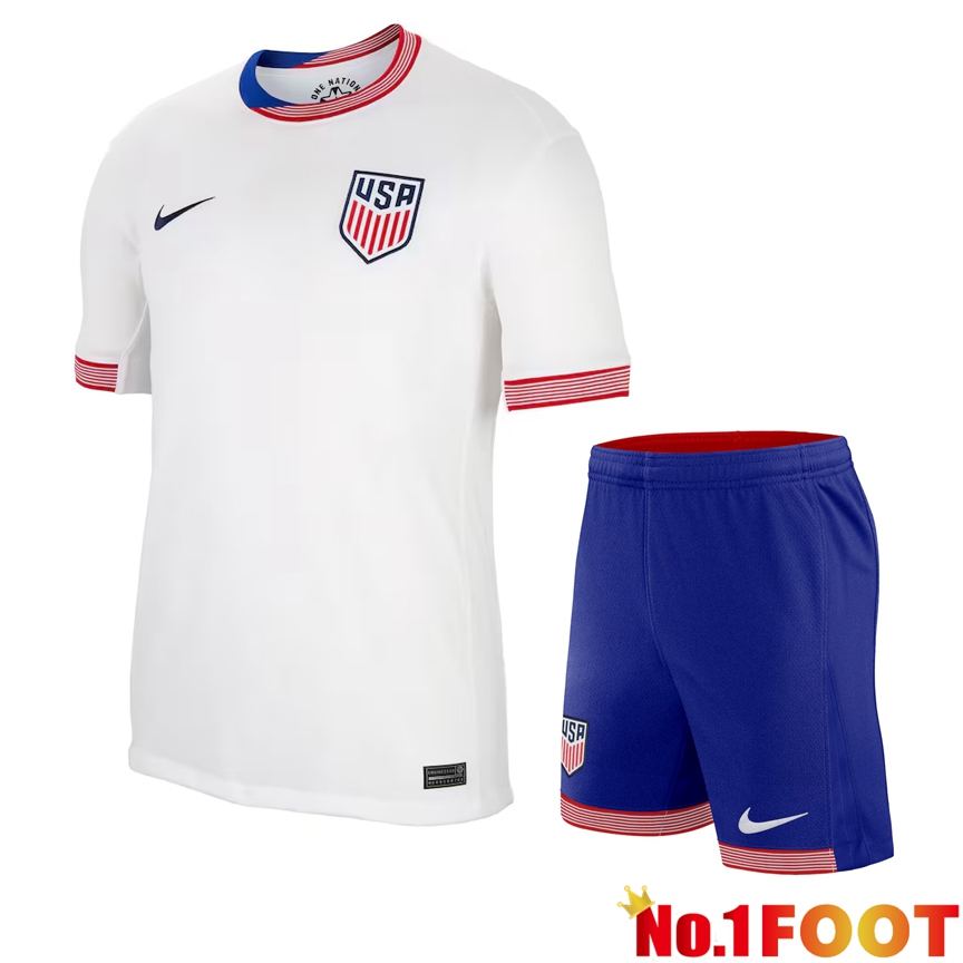 USA Home Soccer Jersey + Shorts Kit 2024/2025