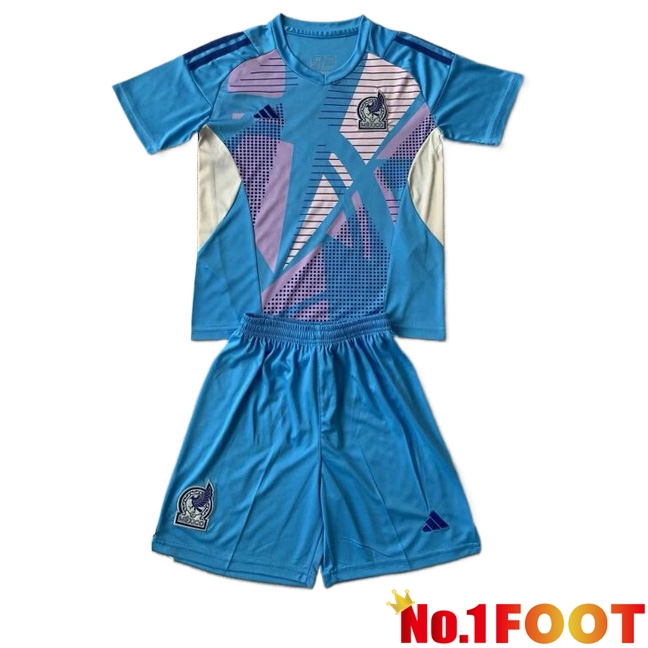 Mexico Kids Goalkeeper Soccer Jersey Blue 2024/2025