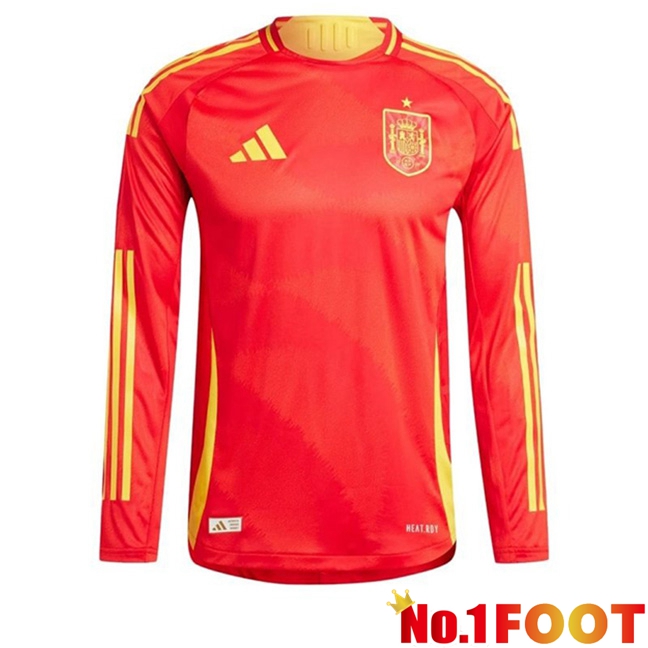 Spain Home Soccer Jersey Long Sleeve 2024/2025