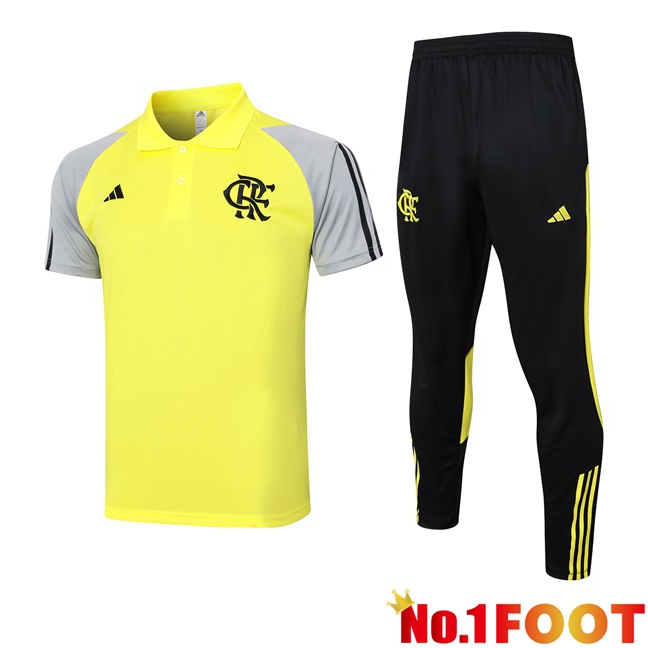 Flamengo Soccer Polo + Training Pants Yellow 2024/2025 - Click Image to Close