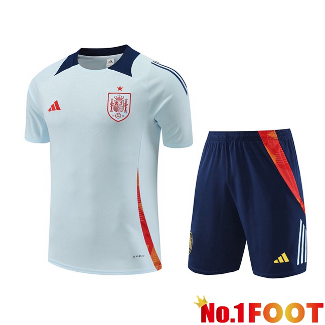 Spain kit Training T Shirt + Shorts Blue 2024/2025