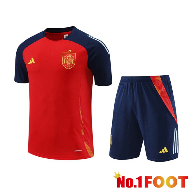 Spain kit Training T Shirt + Shorts Red 2024/2025