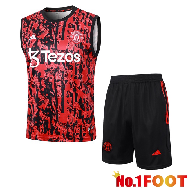 Manchester United Soccer Vest + Shorts Red 2024/2025