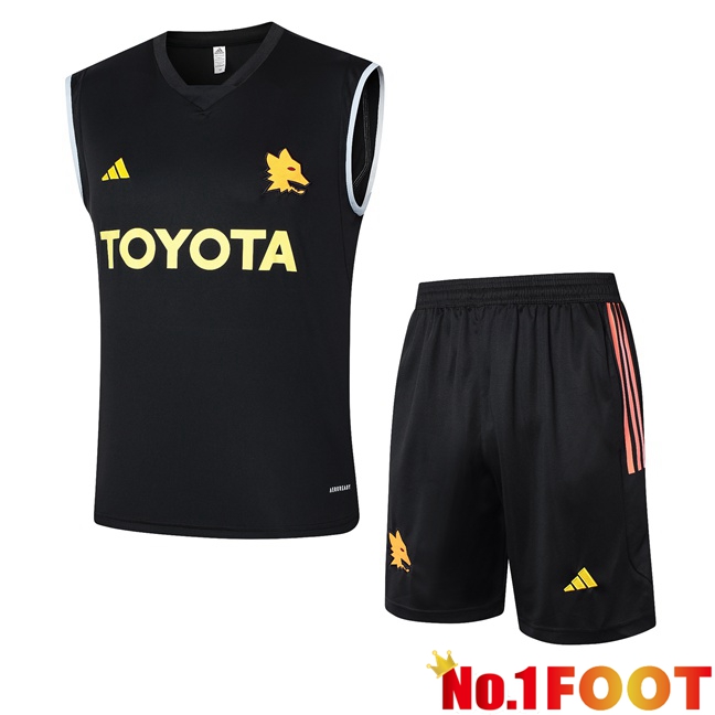 AS Roma Soccer Vest + Shorts Black 2024/2025