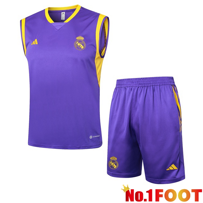 Real Madrid Soccer Vest + Shorts Purple 2024/2025