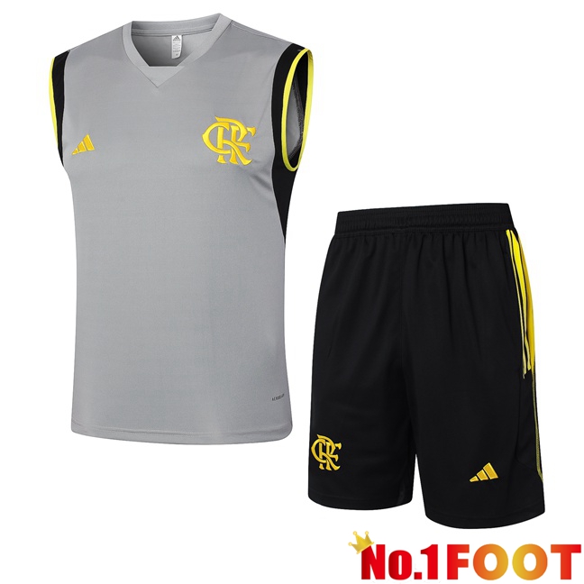 Flamengo Soccer Vest + Shorts Grey 2024/2025