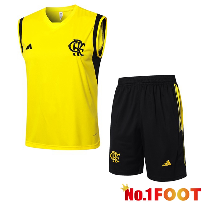 Flamengo Soccer Vest + Shorts Yellow 2024/2025