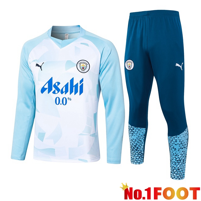 Manchester City kit Training Tracksuit White Blue 2024/2025