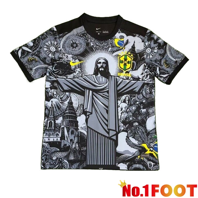 Brazil Soccer Jersey Special Edition Jesus Black 2024/2025