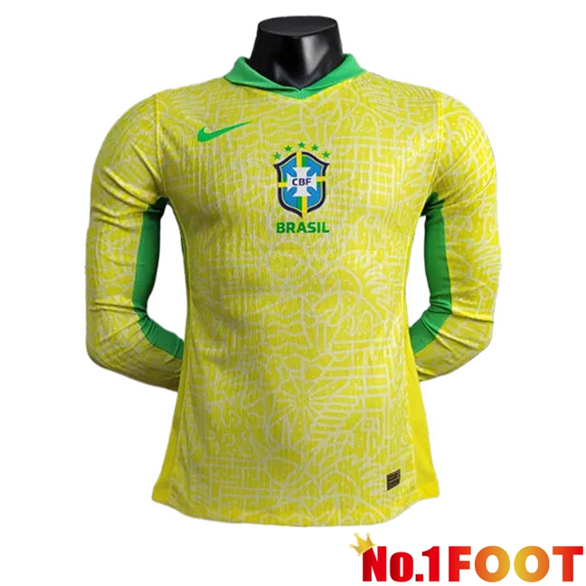 Brazil Home Soccer Jersey Long Sleeve 2024/2025