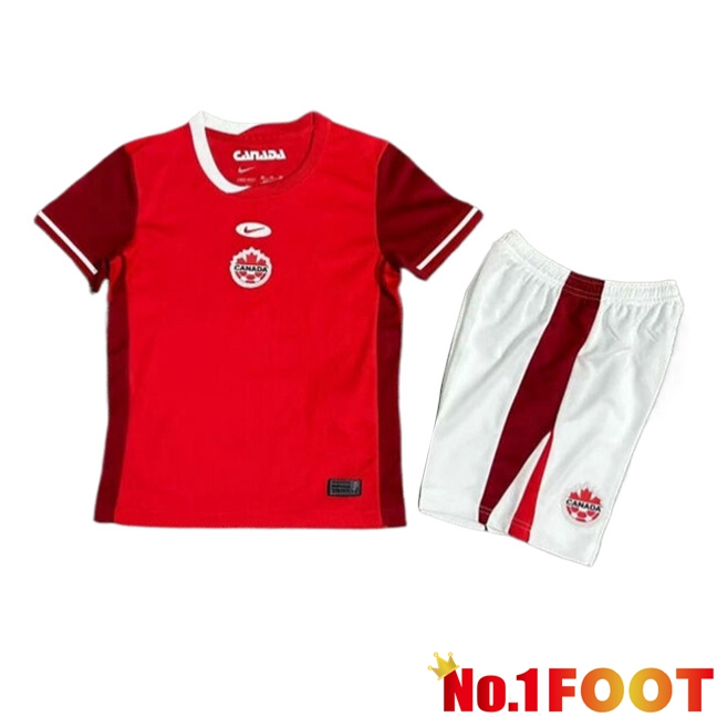 Canada Kids Home Soccer Jersey UEFA Euro 2024