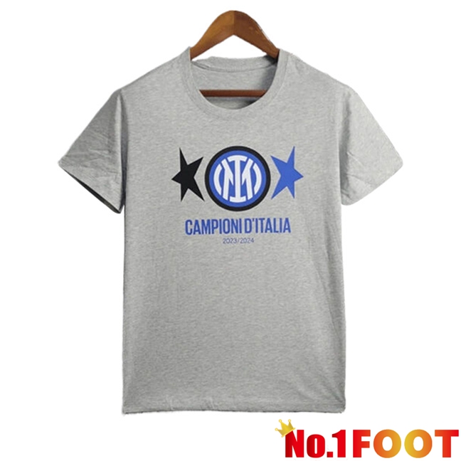 Inter Milan Soccer Jersey T-Shirt Champion 2 Grey 2023/2024