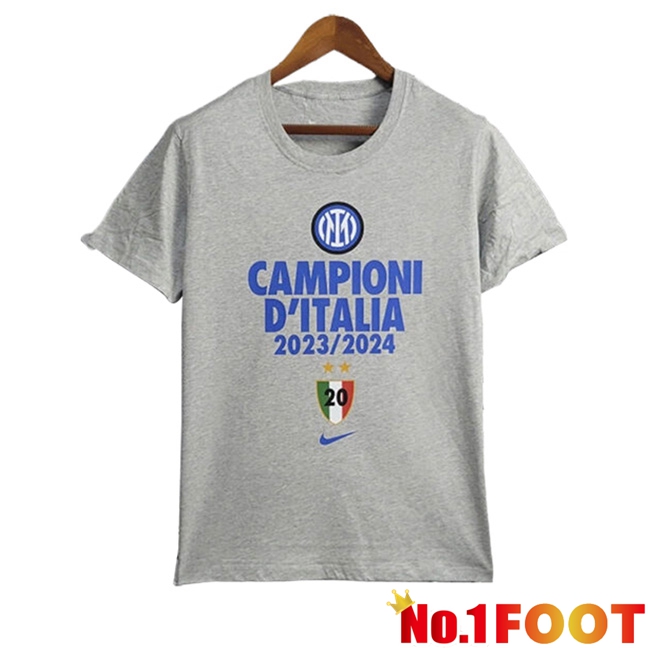 Inter Milan Soccer Jersey T-Shirt Champion Grey 2023/2024