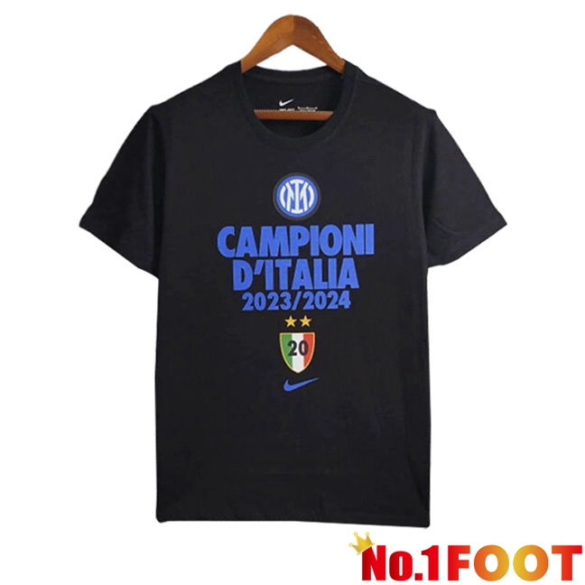 Inter Milan Soccer Jersey T-Shirt Champion Black 2023/2024