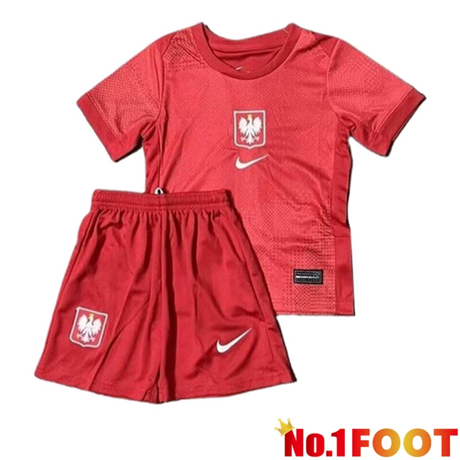 Poland Kids Away Soccer Jersey UEFA Euro 2024