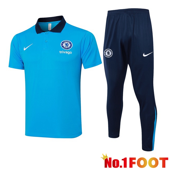 FC Chelsea Soccer Polo + Training Pants Blue 2024/2025 - Click Image to Close