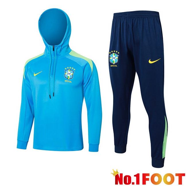 Brazil Training Tracksuit Sweatshirt Hoodie Blue 2024/2025