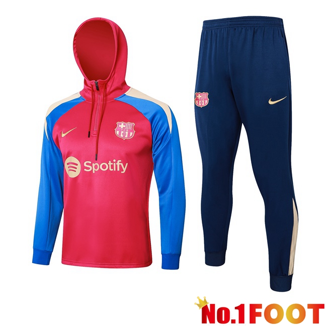 FC Barcelona Training Tracksuit Sweatshirt Hoodie Red 2024/2025