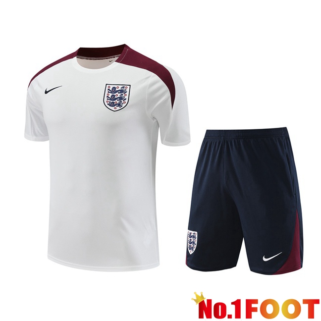 England kit Training T Shirt + Shorts White 2024/2025