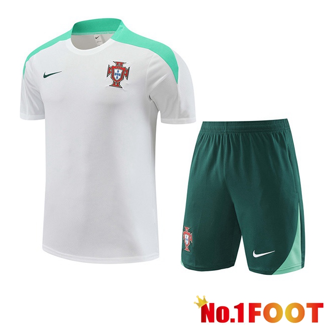 Portugal kit Training T Shirt + Shorts White 2024/2025