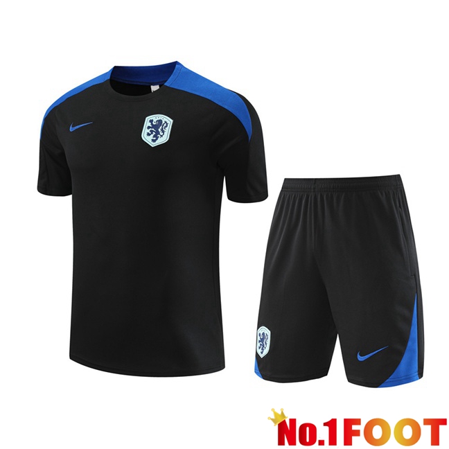 Netherlands kit Training T Shirt + Shorts Black 2024/2025