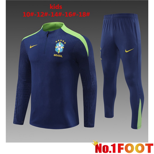 Brazil Kids kit Training TracksuitBlue Royal 2024/2025