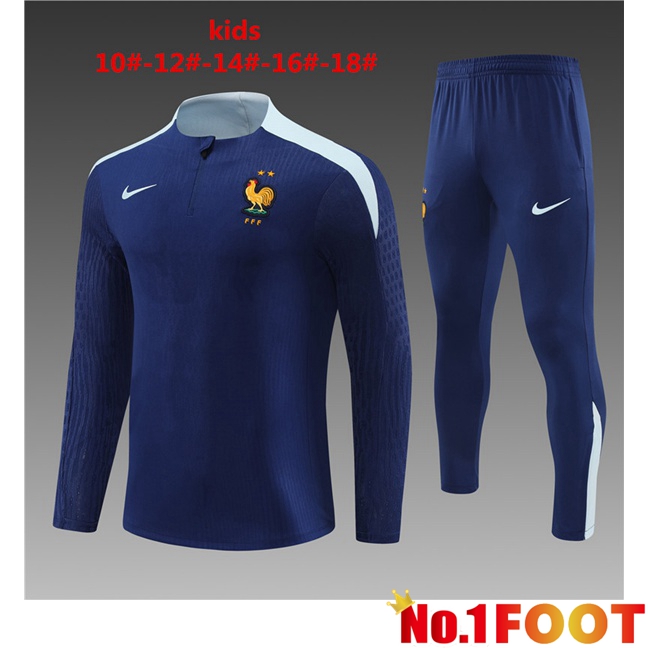 France Kids kit Training TracksuitBlue Royal 2024/2025