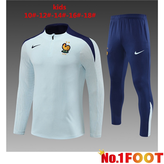 France Kids kit Training TracksuitBlue 2024/2025 - Click Image to Close