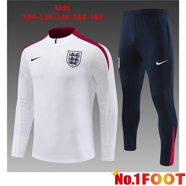 England Kids kit Training TracksuitWhite 2024/2025