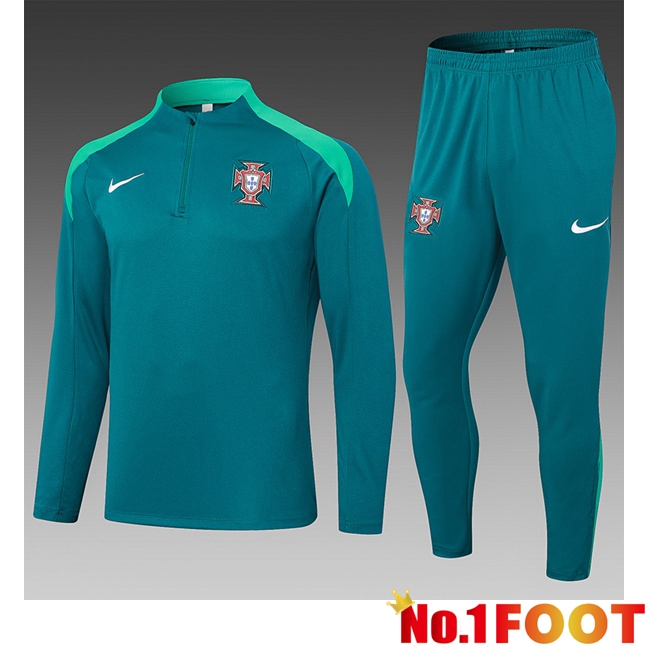 Portugal Kids kit Training TracksuitGreen 2024/2025 - Click Image to Close