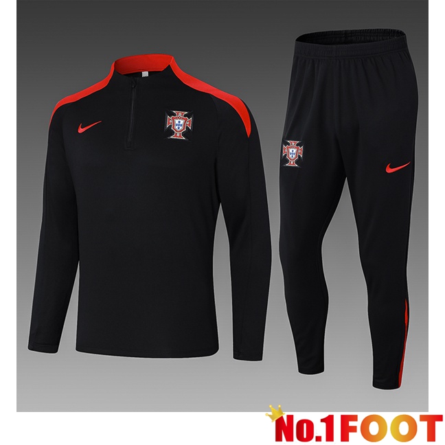 Portugal Kids kit Training TracksuitBlack 2024/2025 - Click Image to Close