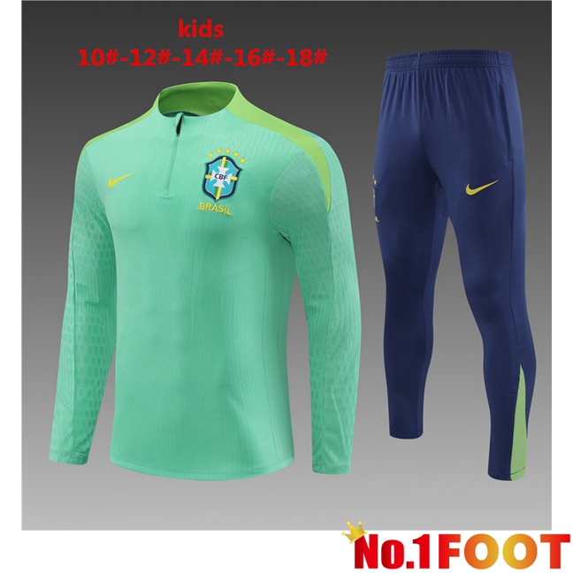 Brazil Kids kit Training TracksuitGreen 2024/2025