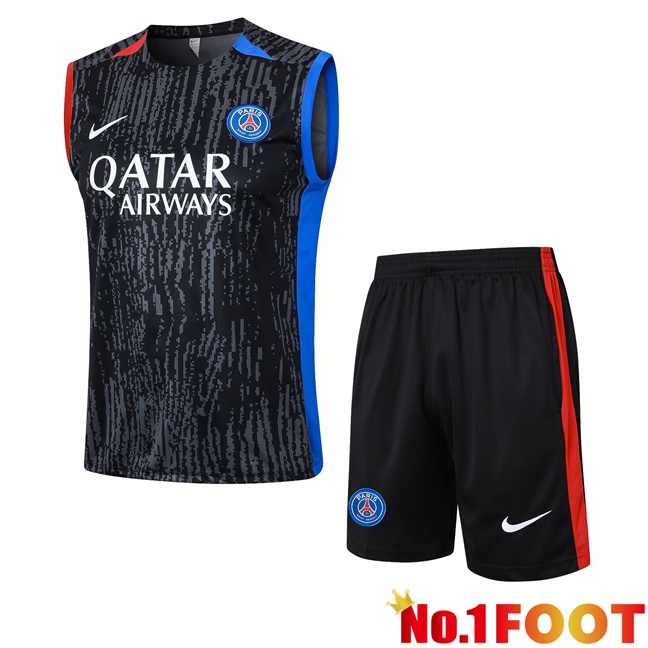 Paris PSG Soccer Vest + Shorts Black 2024/2025