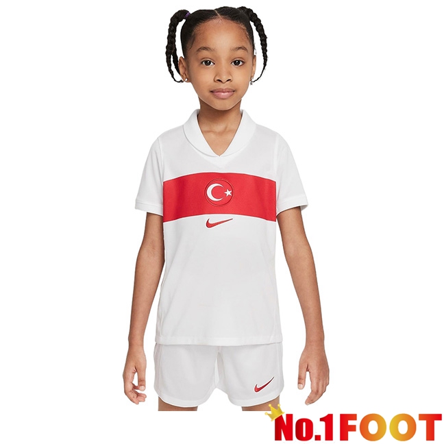 Turkish Kids Home Soccer Jersey UEFA Euro 2024