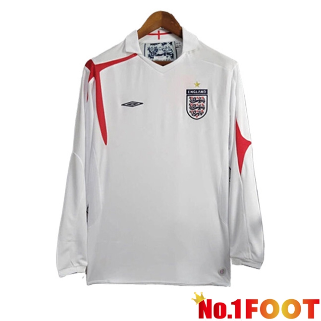 England Retro Home Soccer Jersey Long Sleeve 2005