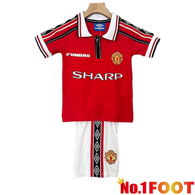 Manchester United Retro Kids Home Soccer Jersey 1998/1999