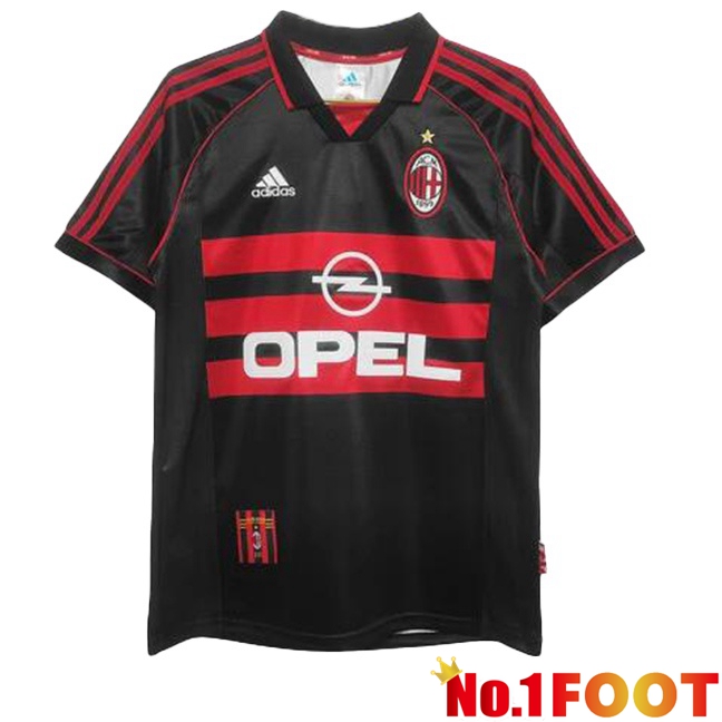 AC Milan Retro Third Soccer Jersey Black Red 1998-1999