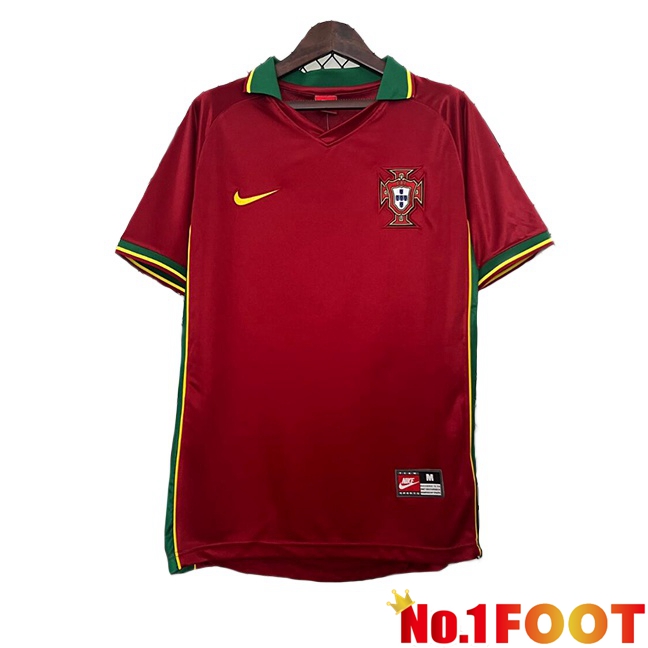 Portugal Retro Home Soccer Jersey Red 1997-1998